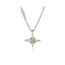 Retro personality diamond planet universe pendant stainless steel necklace hip hop fashion couple necklace